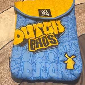 Dutch Bros Blue and Yellow Quilted Pouch for computer